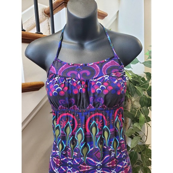 Xhilaration Women's Multicolor Rayon Halter Neck Sleeveless Long Maxi Dress XS - Picture 11 of 11